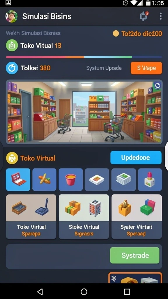666j - Menu upgrade karakter yang mudah dipahami.